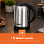 GEEPAS Electric Kettle | 1.8L Cordless Stainless Steel Jug Kettle with LED Indicator | Fast Boiling for Hot Water Tea Coffee | Boil Dry Protection Auto Shut Off Swivel Base 1800W