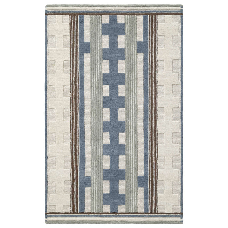 Tapis d'intérieur en laine touffeté à la main Harbor, Rectangle 7 pi 6 po x 9 pi 6 po