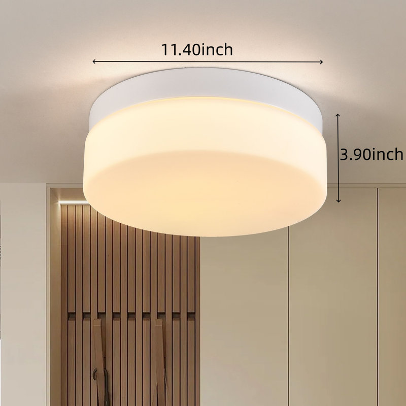12-inch Modern Flush Mount Led Ceiling Light – 24w Kitchen Bathroom Laundry Hallway Closet Surface Mount Fixture, White