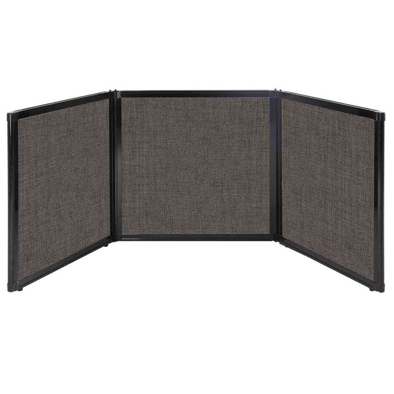 Rectangle 1 Person Partition Desk, 24" H x 78" W x 3" D, Dark Brown