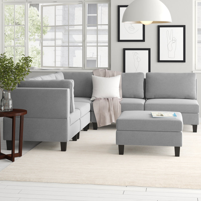 Wodella 3 - Piece Living Room Set, Light Grey
