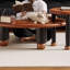 Table à thé en bois massif au design de style antique