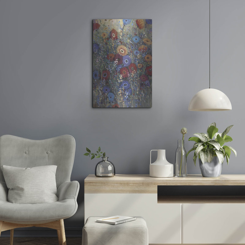 Art mural en métal «Flower Patch II» par Tim O'Toole, Luxe