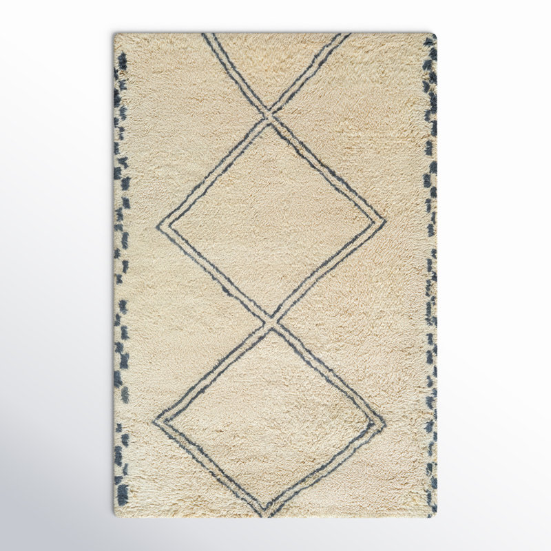 Tapis fait à la main Lovenais, Rectangle 5 pi x 7 pi 6 po
