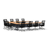 Rectangle 10 Person Flip Top 72'' L Modular Training Table and Chair Set with Casters and Modesty Panel and Cable Management