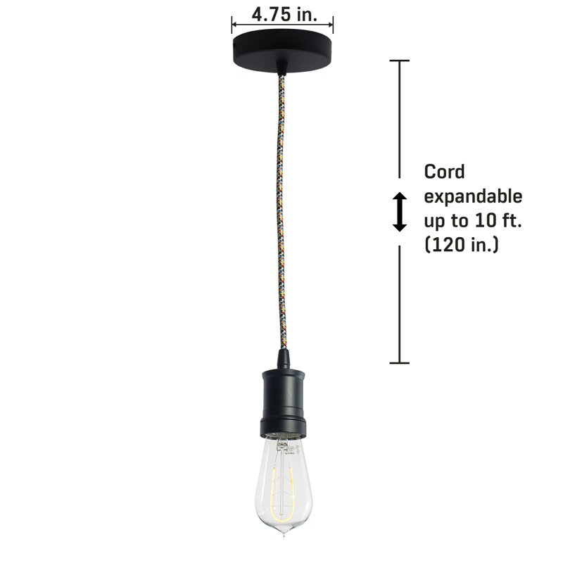 Luminaire suspendu pour une seule ampoule 1 lumières Lohmann