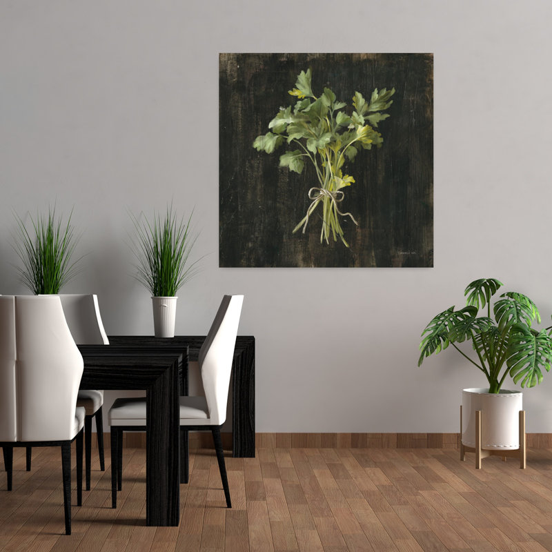 Art contemporain herbes rustiques I avec bouquet noir d'herbes, H 36 po x l 36 po