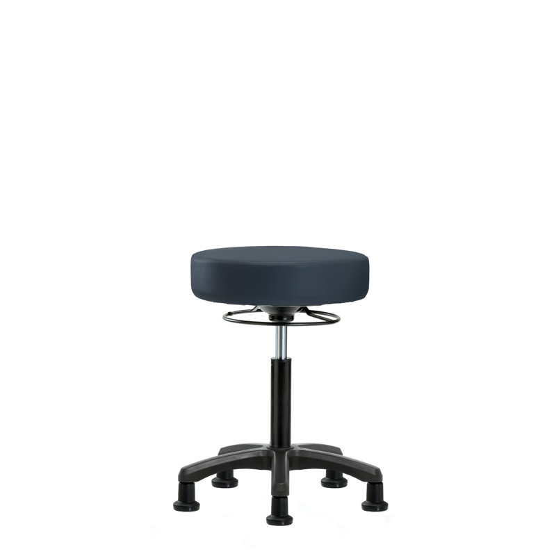 Tabouret de laboratoire à hauteur réglable Kaiya, Patins, Bleu impérial