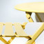 Yellow Patio Bistro - Ensemble de 3 chaises pliantes en métal et table pour bistro