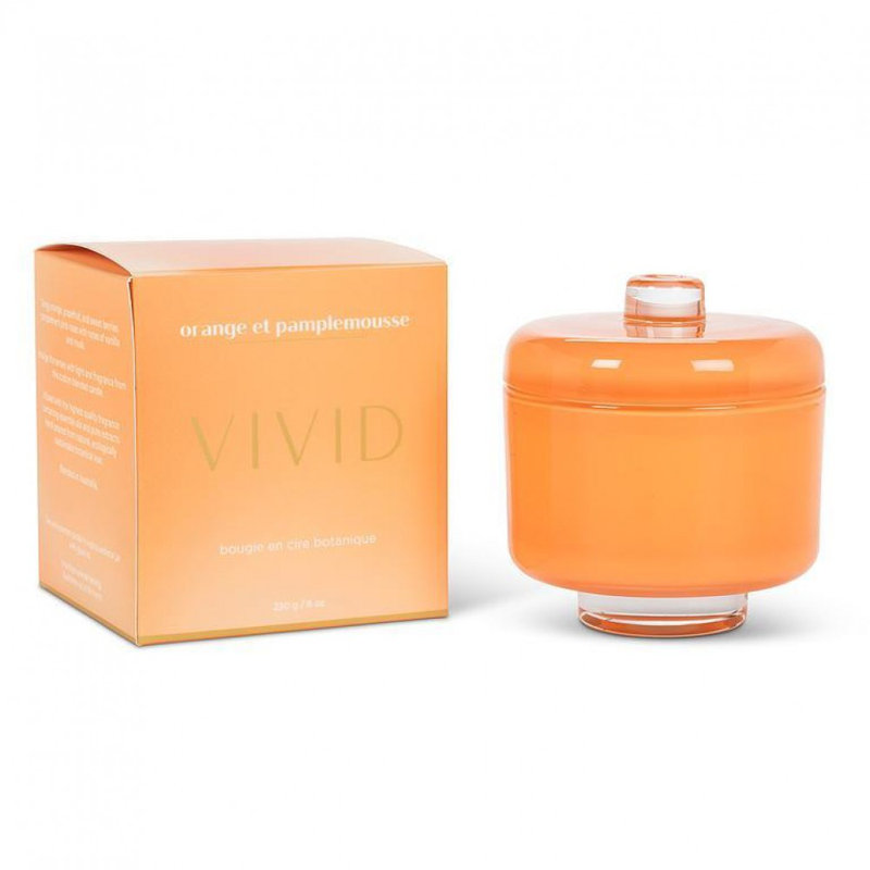 Bougie sureau à la noix de coco et piédestal, Orange