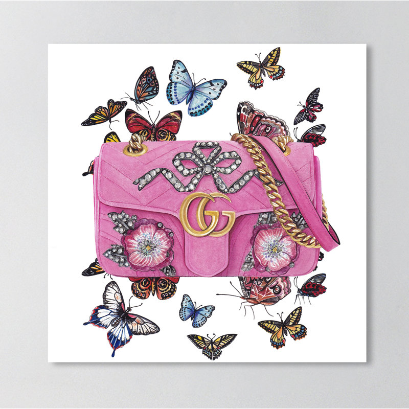 « souvenirs de poupée-sac à papillon », impression, H 20 po x l 20 po x P 1,5 po, Toile tendue