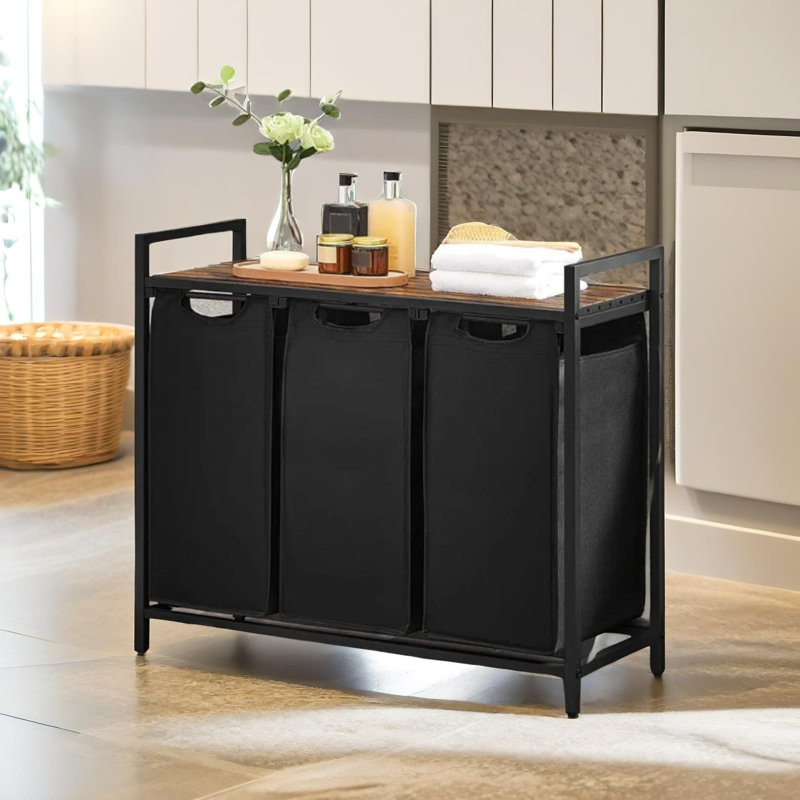 Laundry Room Basket Organiser with Shelf