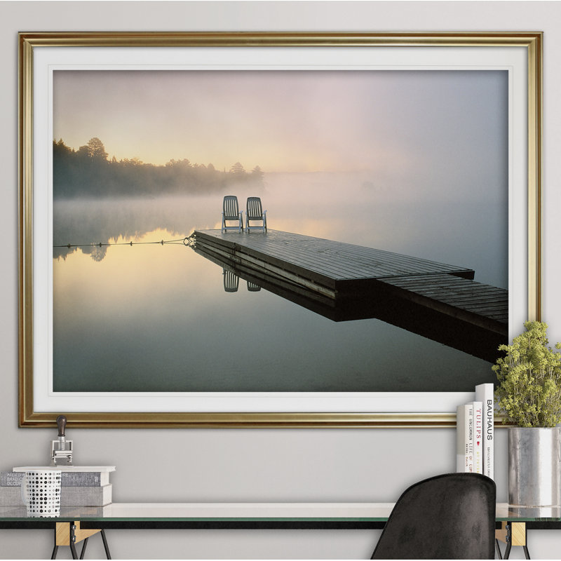 « algonquin provincial park », reproduction de peinture à l’acrylique encadrée, Or, H 20 po x l 24 po x P 1,5 po