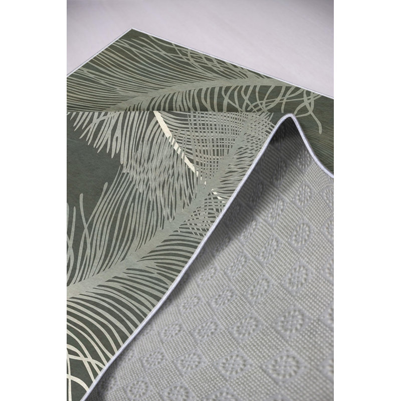 Premium Area Rug (2.6 x 4.0 ft), Grey, 100% Polyester, 650 g/m² | Pile Height: 0.2 in, Digital Print, Antibacterial, Eco-Friendly, Non-Slip PVC Dot Underside | Machine Washable, Ideal for Living Room & Bedroom Décor