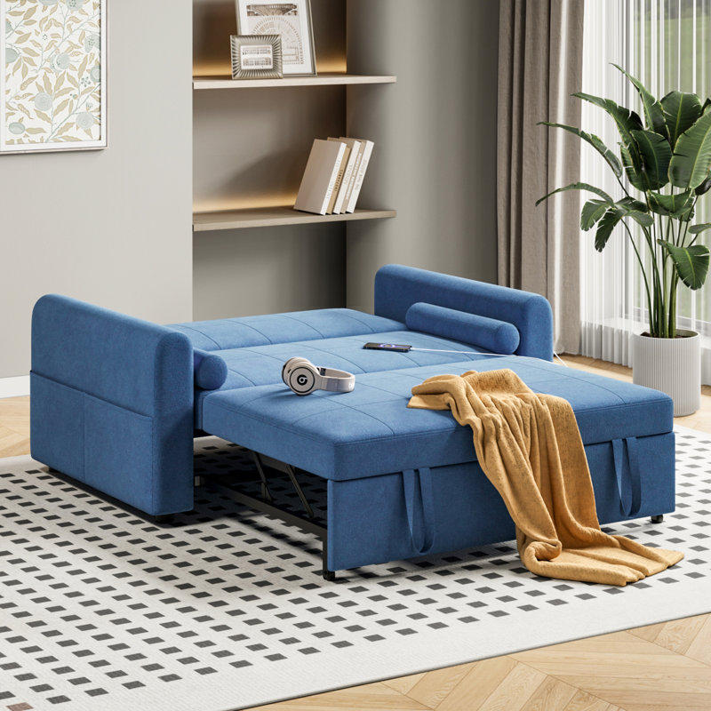 2 Seater Sofa Bed, Blue