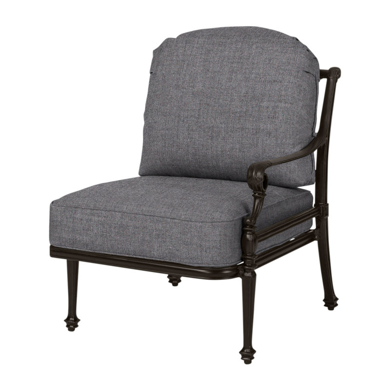 Grand Terrace Outdoor One Arm Lounge Chair, Cast Slate Sunbrella® Plainweave, Vintage