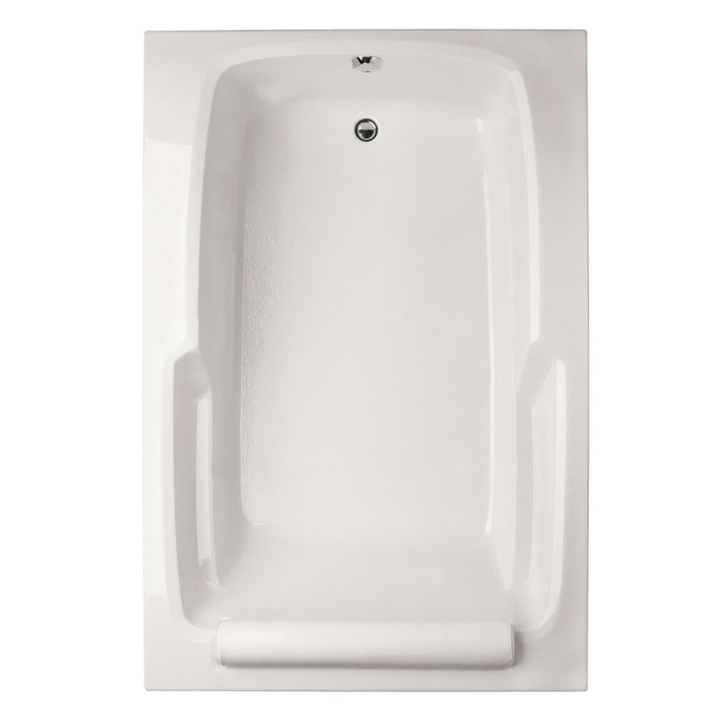 Duo 66'' L Air Bathtub, White, Polished Chrome