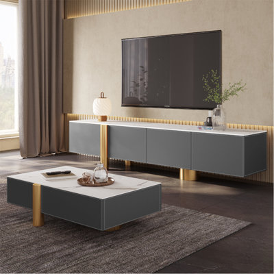 Light luxury style TV cabinet and coffee table