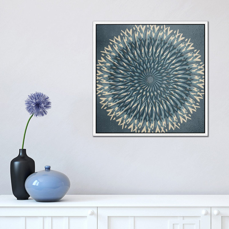 Spin by Kimberly Allen - Painting on Canvas, 45.72 cm H x 45.72 cm W, White Floater Frame