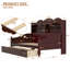 Lits simples en bois peu encombrants avec rangement, style rétro moderne pour un usage domestique