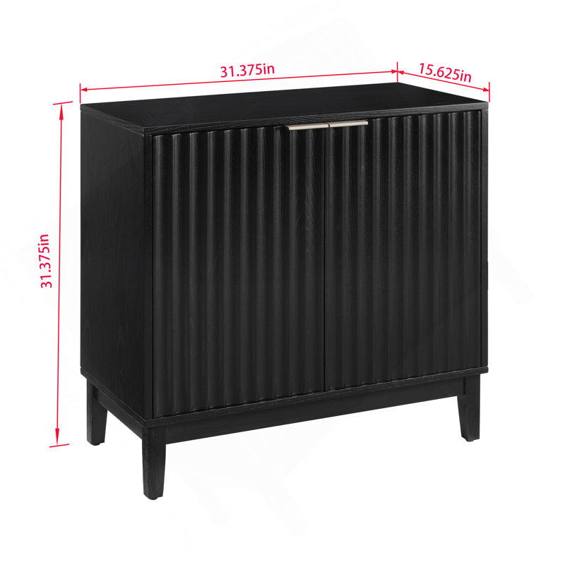 2 Door Storage Cabinet, Black