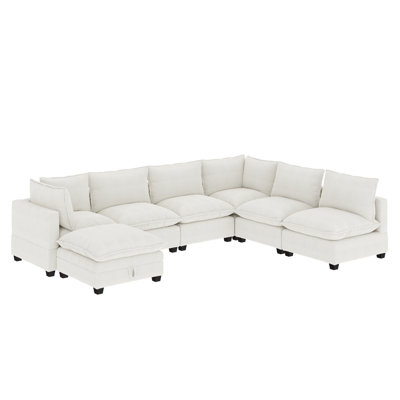 Somerdale Cloud Armless Sectional Sofa With Ottoman