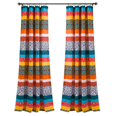 Boho Stripe Semi Sheer Curtain Pair