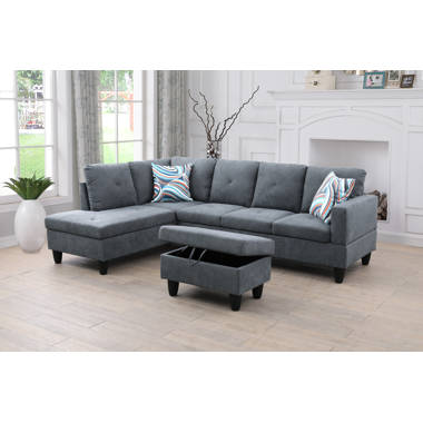 Latitude Run® Jacksmith 97 Width 3-Pieces Sectional Sofa & Chaise,Ottoman  & Reviews