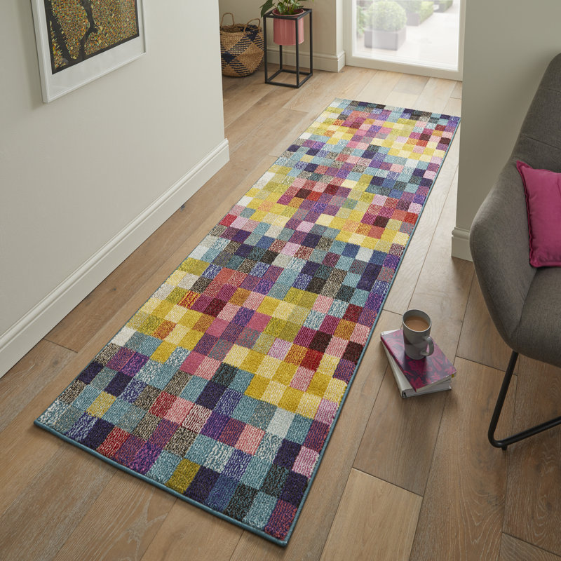 Geometric Area Rug, Runner 80 x 240cm