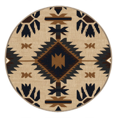 Washable Coyote Tracks Southwestern Area Rug
