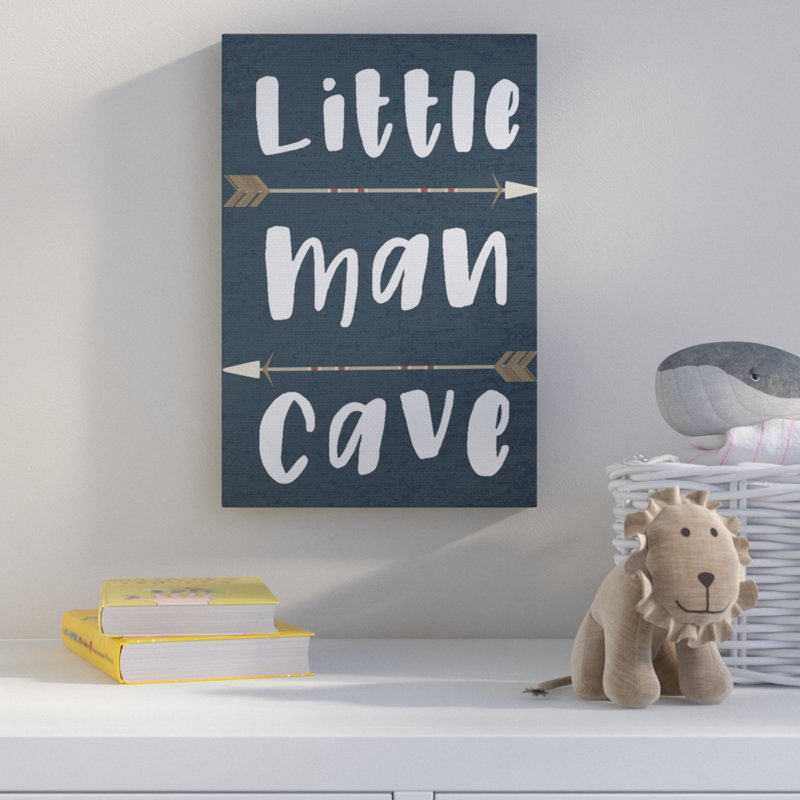 Little Man Cave, lettres, monogrammes et noms de flèches, H 20 po x l 16 po x P 1,5 po, Toile tendue