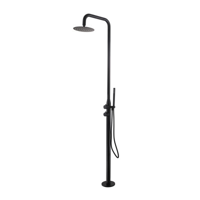 EdenFalls 85" H Stainless Steel Freestanding Outdoor Shower with Shower Head and Handheld Shower