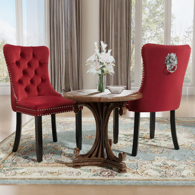 50.8 cm H Velvet Wing Back Side Chair