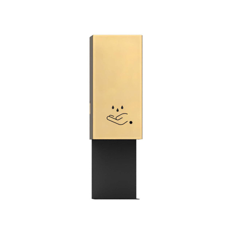 Distributeur de désinfectant pour mains sans contact mural Luxe - 19 po, laiton brossé, Powermist