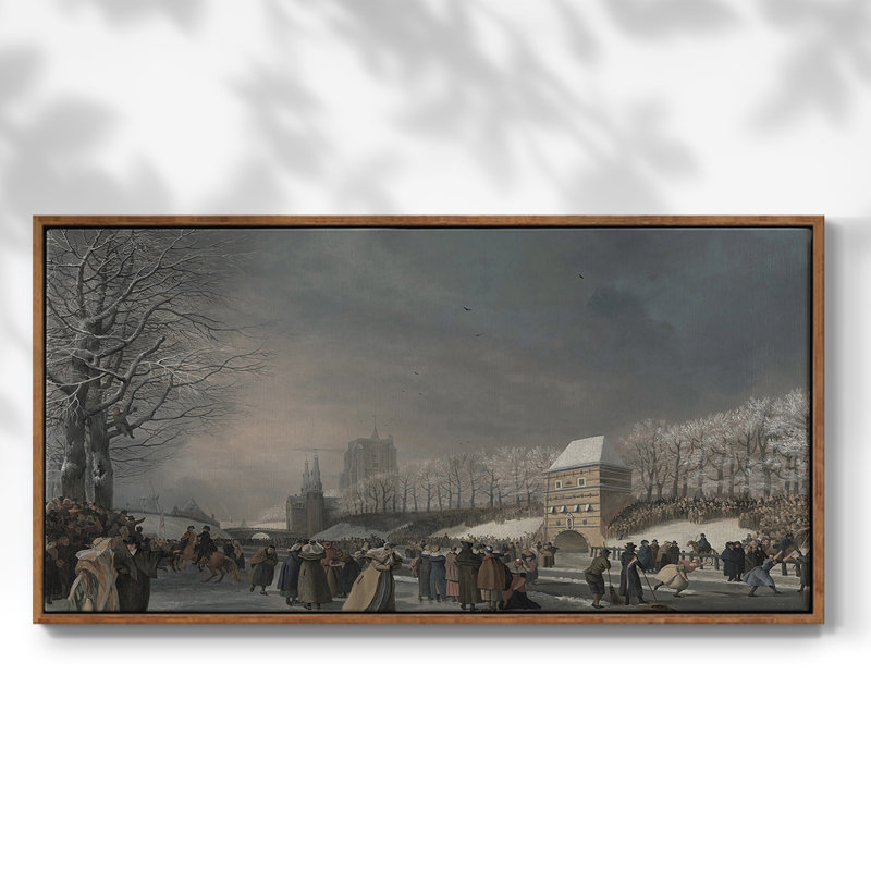 Paysage, série D XXII, toile tendue avec châssis, prête à être accrochée, H 21 po x l 41 po, Noyer