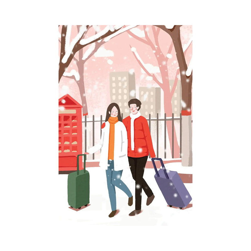 Winter Cold Going Home - Wrapped Canvas Print, 20.32 cm H x 30.48 cm W
