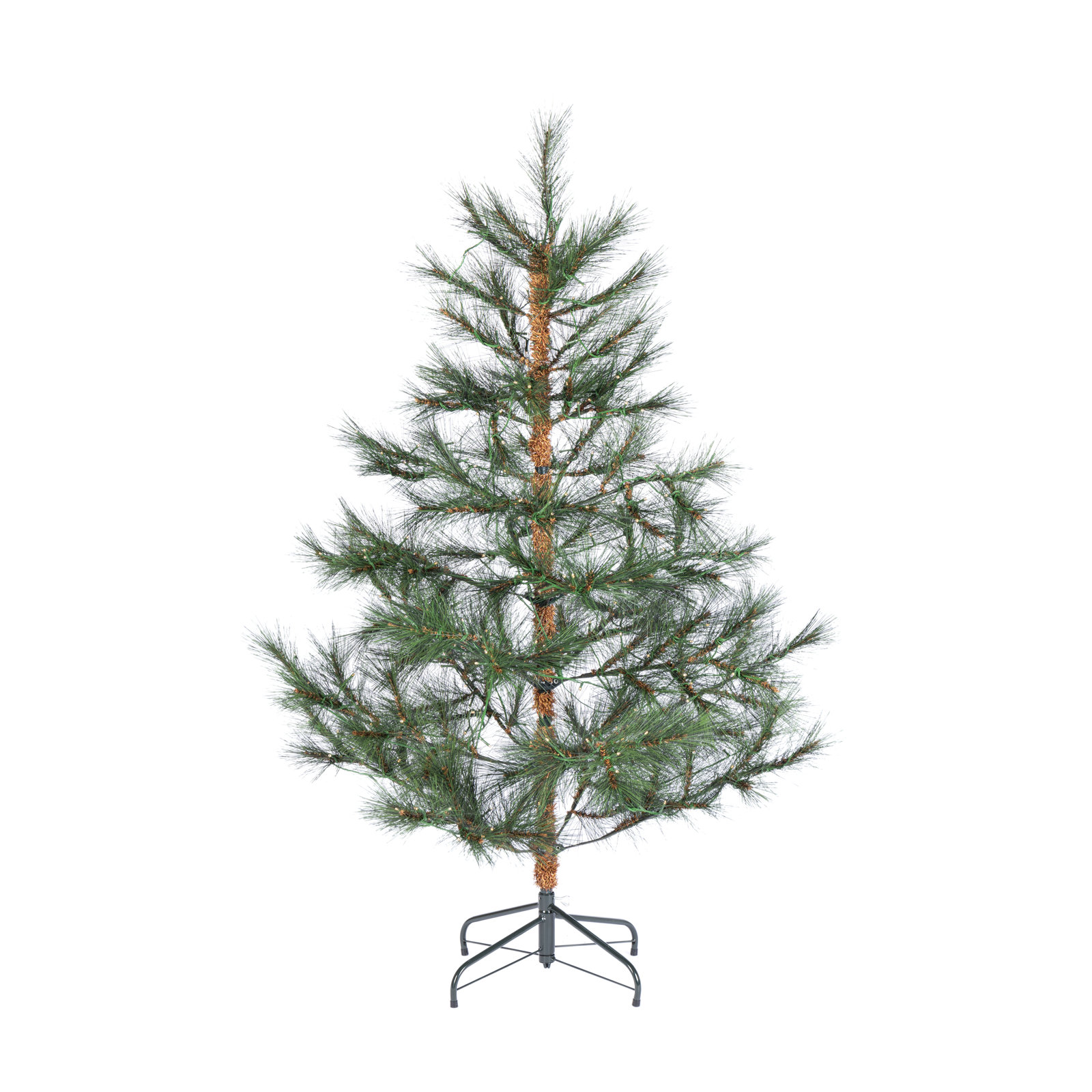 Elegant Prelit Hard Needle Tips Hinged Christmas Tree, 5'