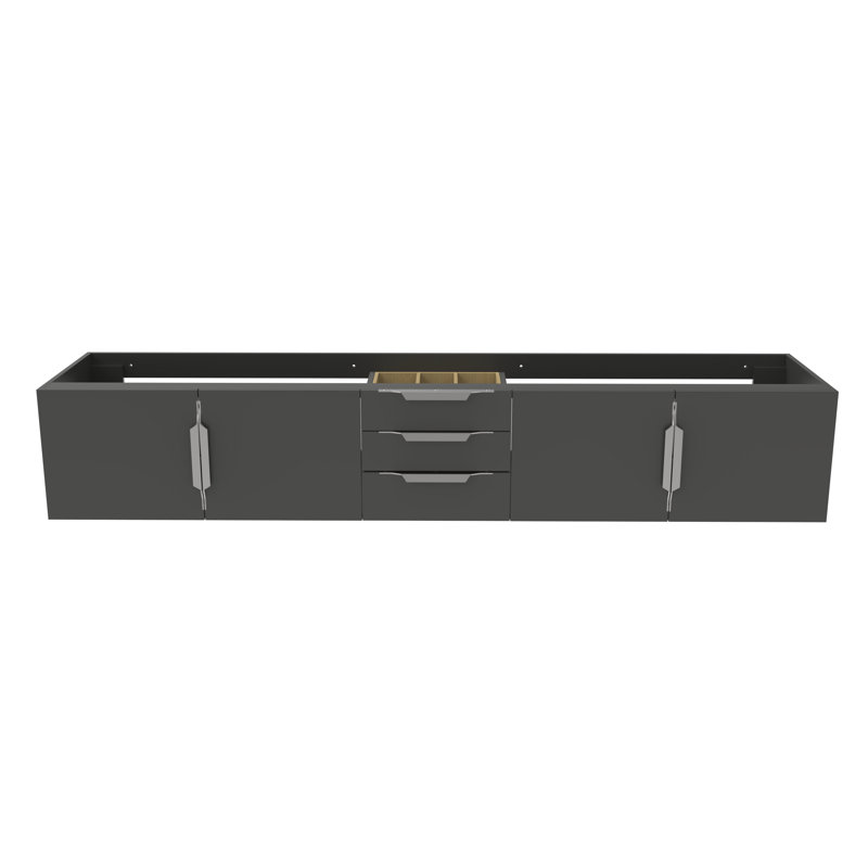  Base de meuble-lavabo double 84 po Alpine, Noir / chrome