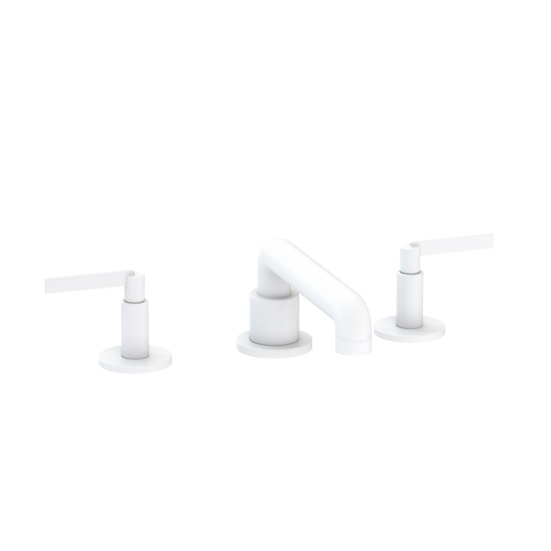 Tolmin Widespread Bathroom Faucet with Drain Assembly, Matte White