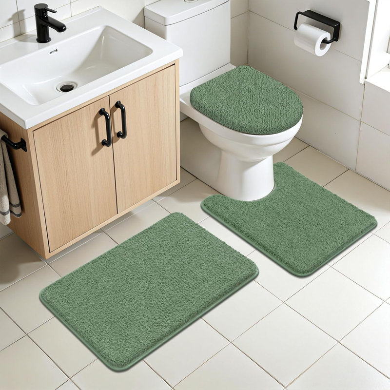 Bathroom Rugs Set, Green