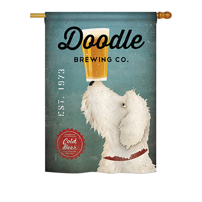 Drapeau de maison à 2 côtés Montilly Doodle Brewing Nature