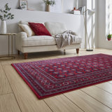 Dubai area rug Machine Woven Rectangle Red