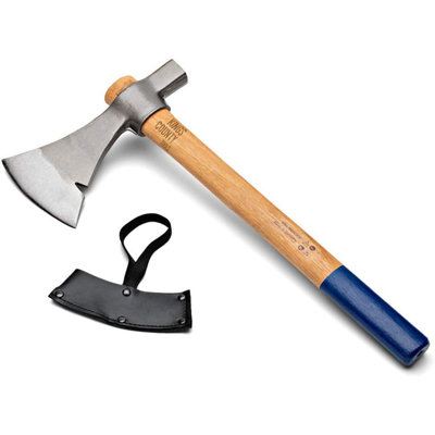 Camping Hatchet - Tomahawk Axe with German-Forged Blade - Camp Axe for Splitting Wood and Hammering Stakes