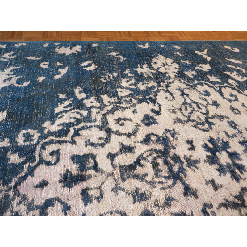 Tapis de zone en laine 7 pi 10 po x 11 pi 6 po one-of-kind à la main noué la Beane