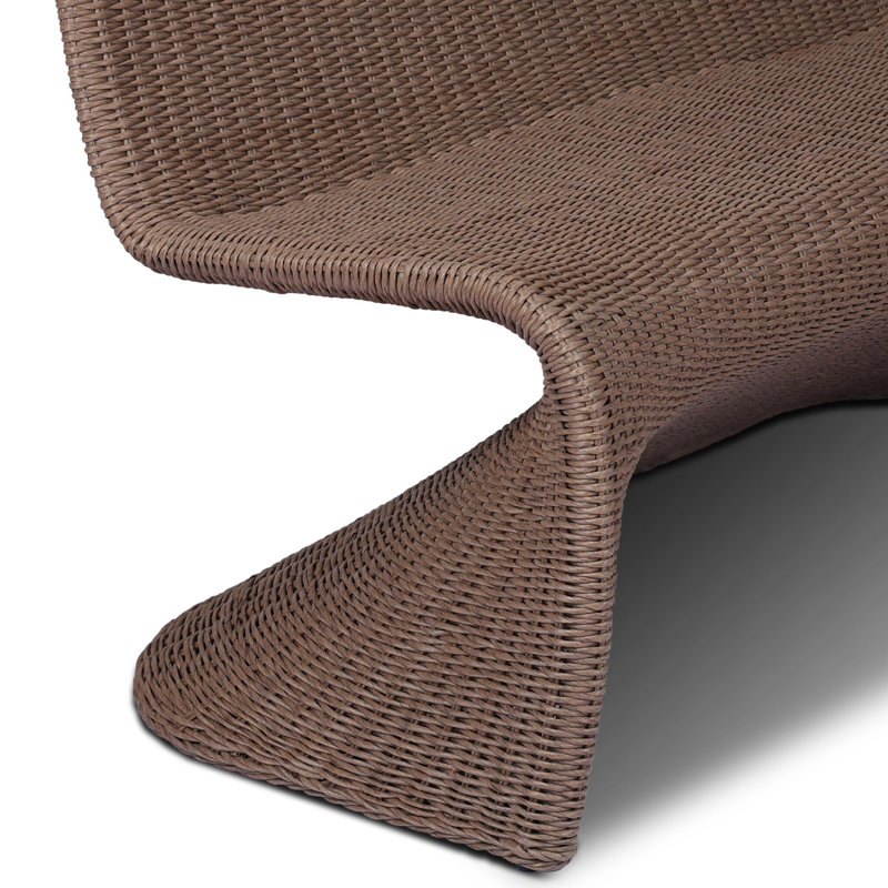 Portia Upholstered Dining Bench, Tanned Weave