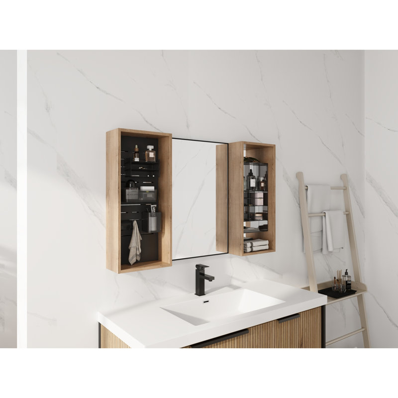 Bathroom Mirror with Storage Combination