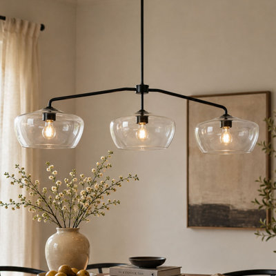 Luminaire suspendu linéaire à 3 lumières de 47,2 po pour îlot de cuisine moderne à intensité variable