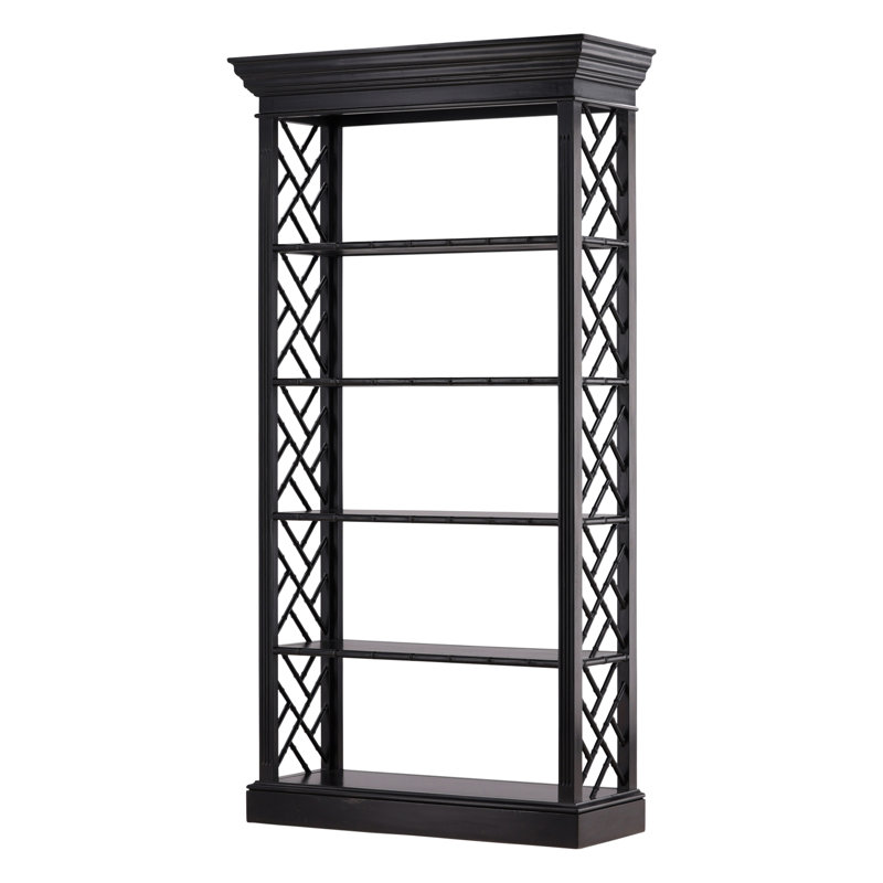 Furniture Classics Selma Black Mahogany Bamboo Bookcase