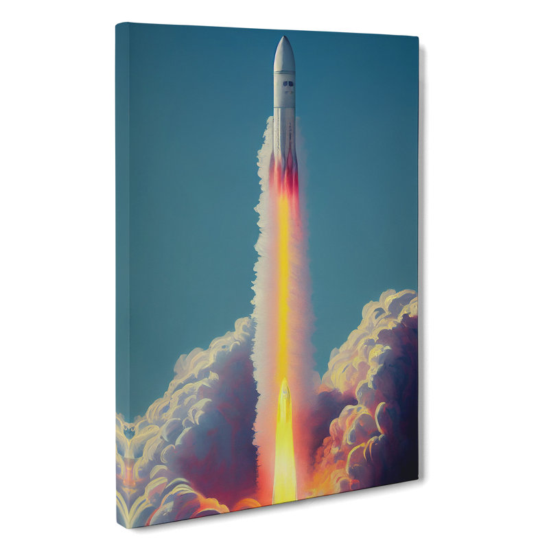 Enigmatic Spaceship Rocket - Wrapped Canvas, 50cm H x 35cm W