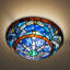 Plafonnier encastré en verre Tiffany
